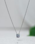 crystal diamond silver necklace