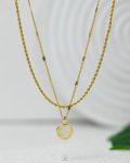 golden snake circule neckless