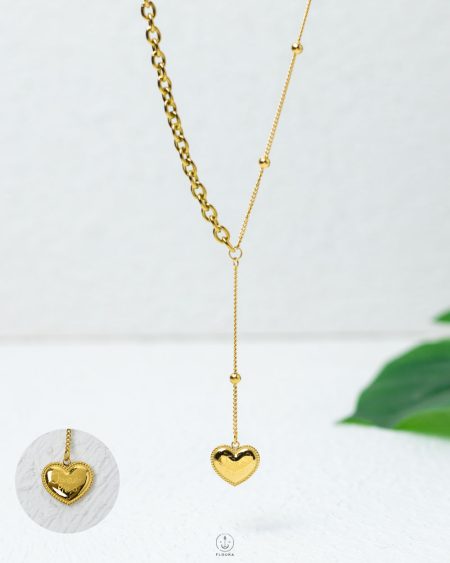 golden heart neckless