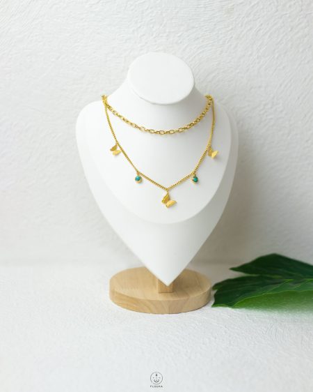 double layers butterfly necklace