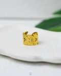 wide leafs gold ring