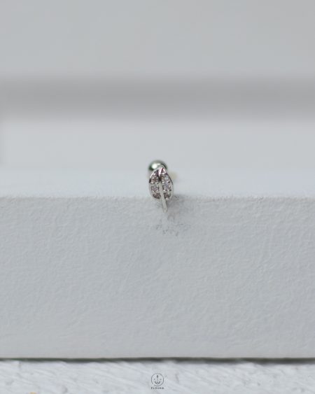 silver strus leaf piercing