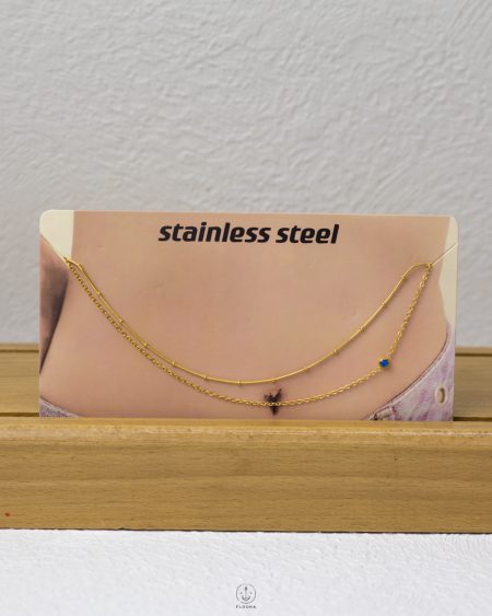 blue beeds double layer bodychain