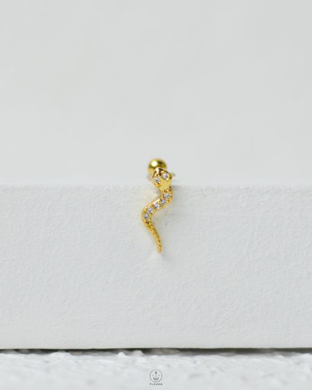 gold strus snake piercing