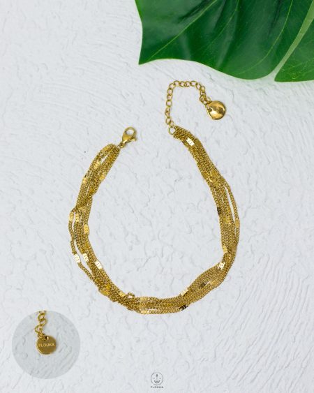 1.8mm five layer gold anklet