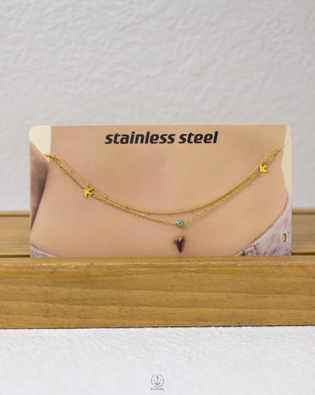 blue beeds and fish bodychain