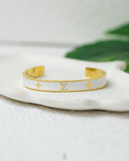 white LV bracelet