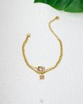 double layer gold crystal bracelet