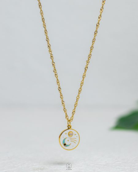 white moon gold necklace