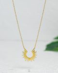 gold flat sun shine necklace