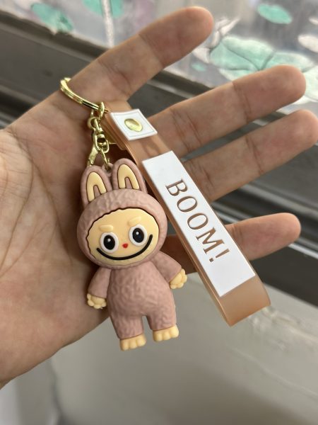 brown LABUBU doll keychain
