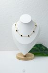 tiny black gold necklace