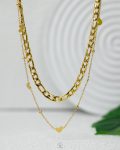 double layer figaro heart necklace