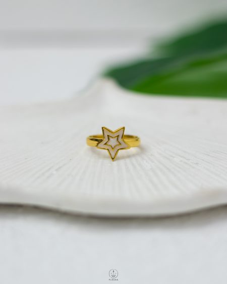 star white rasin gold ring