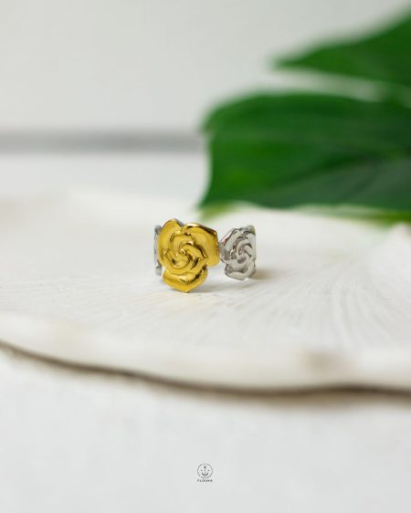 free size gold flower ring
