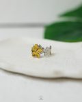 free size gold and silver flower ring