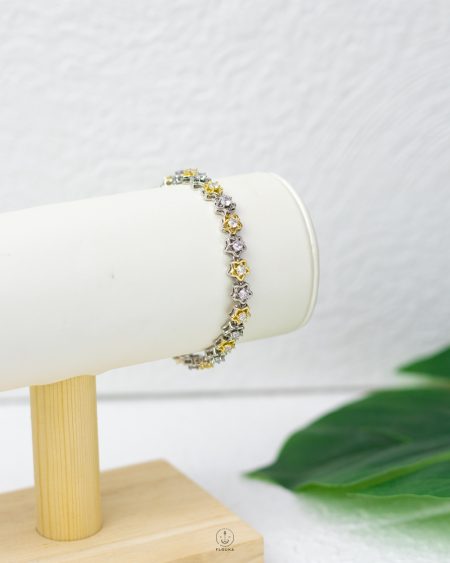 mix straus gold & silver crystal stars bracelet