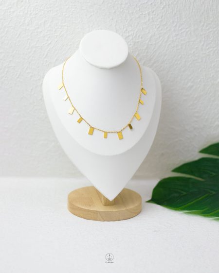 multi cuboid gold necklace