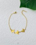 triple butterfly gold bracelet