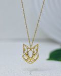 gold cat necklace