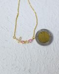 mix white and pink branch gold necklace