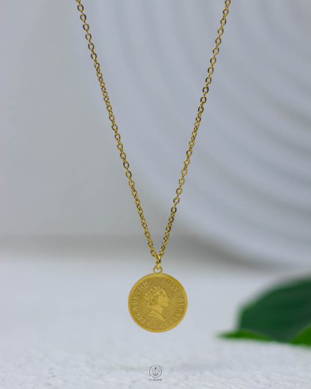 double layer elizabeth coin necklace