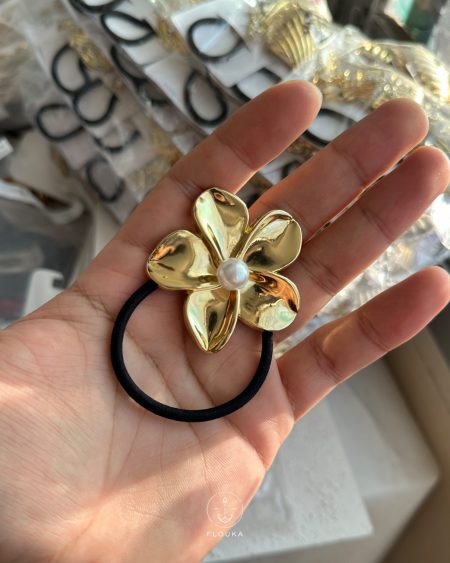 gold rose & white Beads tokka