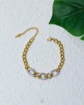 mix silver & gold straus chain bracelet