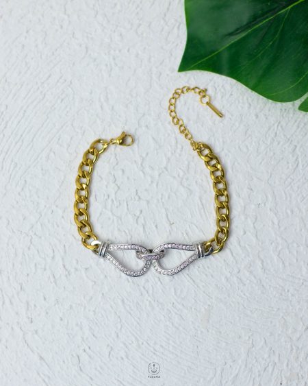 mix silver & gold straus chain bracelet