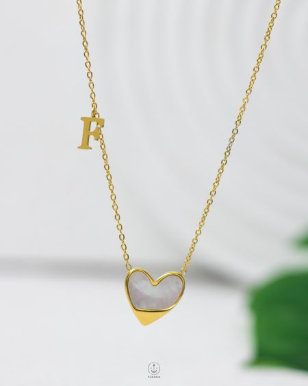 litter F gold heart necklace