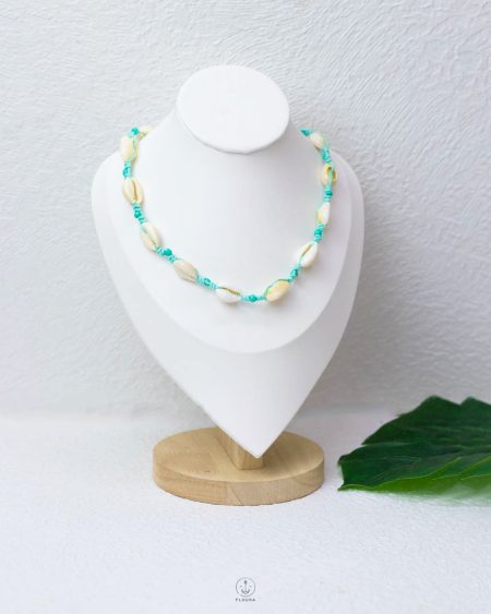 free size summer mint green seashell necklace