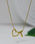 litter T gold trendy heart necklace