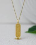 ALL gold pharonic bar necklace