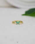 Turquoise crystal butterfly strus ring
