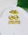heart & tie CCB gold rocks 6 earing