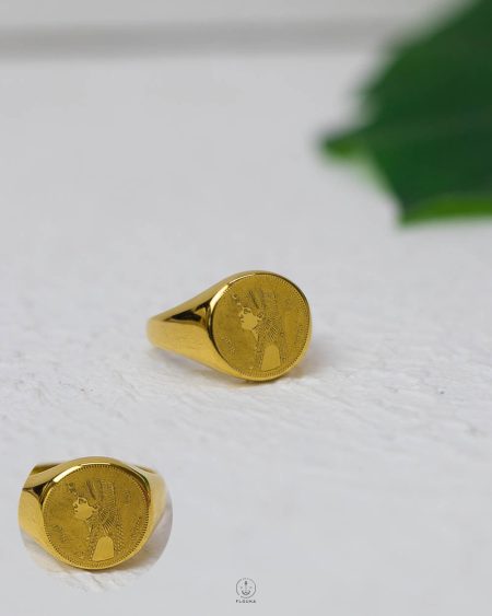 Half Egyptian pound gold ring