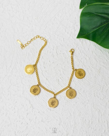 five george coin gold bracelet