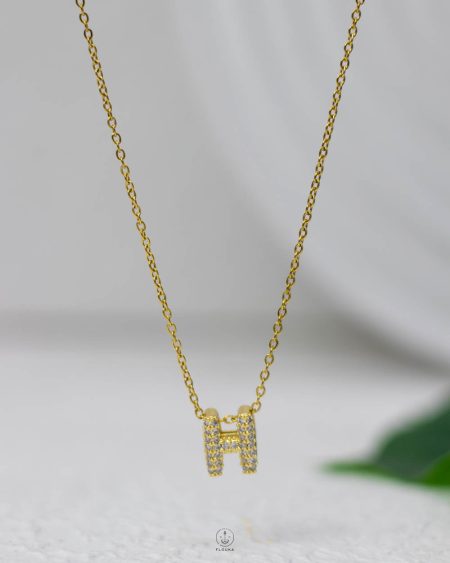 litter H gold straus necklace