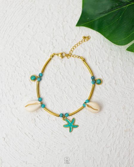 mix gold & Turquoise sea star bracelat