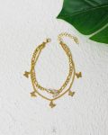 double layers figaro & many butterfly gold ankelet
