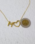 litter H gold trendy heart necklace