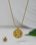 half Egyptian pound gold mouse necklace