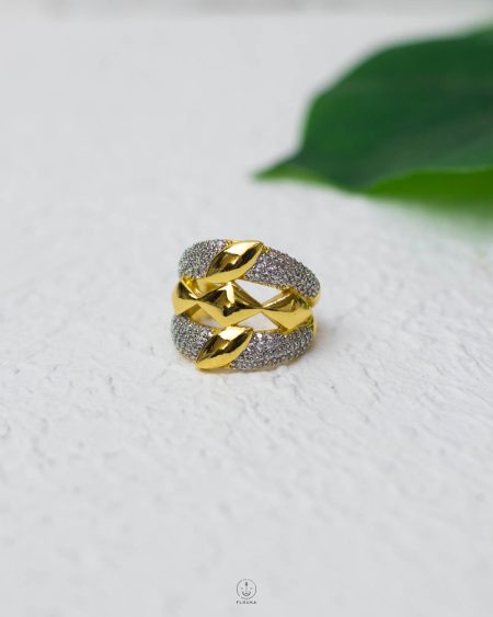 free size mix gold & silver straus ring