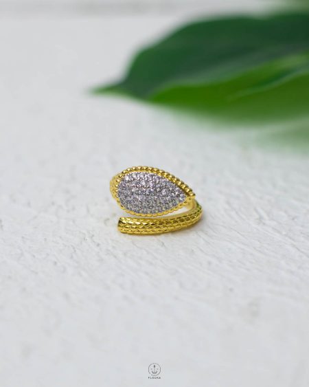 free size mix gold & silver straus snake ring