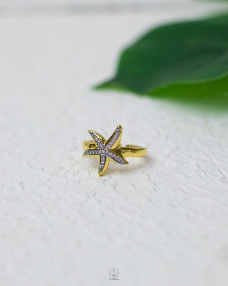 free size mix gold & silver straus star ring