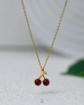 red cherry gold necklace