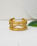 free size three layer gold chunky bangle