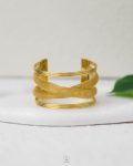 free size four layer gold chunky bangle