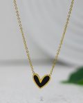 basic black heart necklace