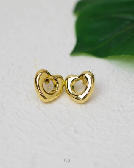 GOLD HEART EARRINGS